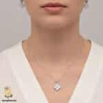 نیم ست نقره زنانه طرح ونکلیف تک گل مدل NSW H33 IMAGE3