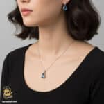 نیم ست نقره زنانه نگین دار اشکی مدل NSW H36 IMAGE1
