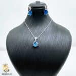 نیم ست نقره زنانه نگین دار اشکی مدل NSW H36 IMAGE2