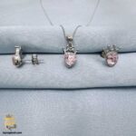 نیم ست نقره دخترانه ظریف نگین دار مدل NSW H38 IMAGE3