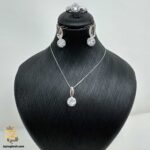 نیم ست زنانه نقره سولیتر طرح جواهری مدل NSW H40 Image 1