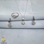 نیم ست زنانه نقره سولیتر طرح جواهری مدل NSW H40 Image 3