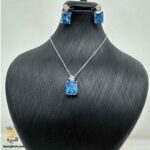 نیم ست نقره زنانه نگین دار رنگی مدل NSW H42 Image 4