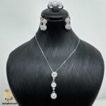 نیم ست نقره زنانه طرح جواهری نگین دار مدل NSW H46 IMEGE 3