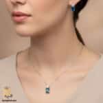 نیم ست نقره زنانه نگین رنگی مدل NSW N28 IMAGE3