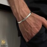 دستبند بنگل نقره مردانه مدل BSM B106