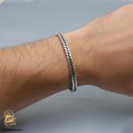دستبند بنگل نقره مردانه مدل BSM B108