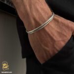 بنگل نقره مردانه مدل BSM B108