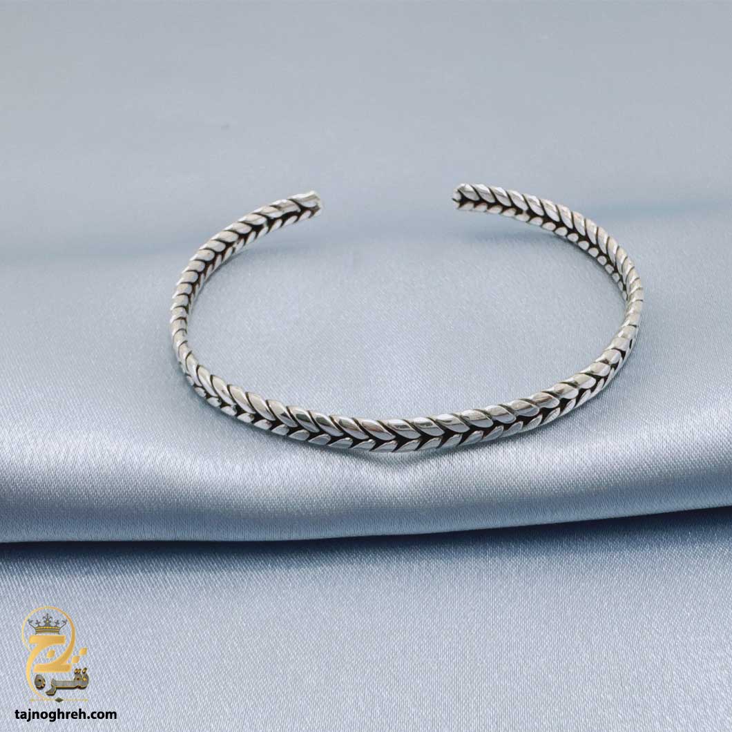 men-silver-bangle-bsm-b108 بنگل نقره مردانه مدل BSM B108