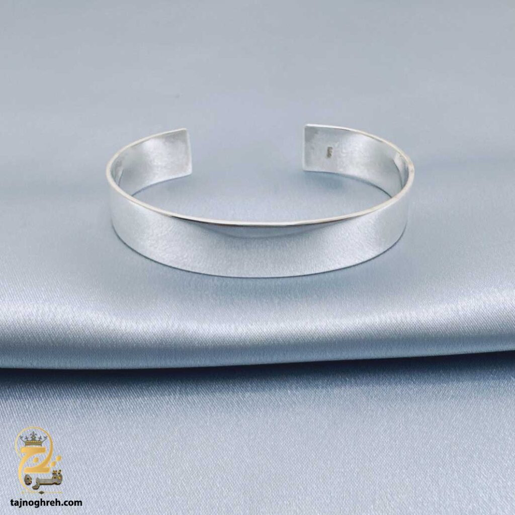 بنگل نقره مردانه مدل BSM B113