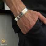 بنگل نقره مردانه مدل BSM B113