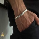بنگل نقره مردانه مدل BSM B114