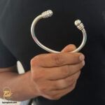 دستبند بنگل نقره مردانه مدل BSM B121