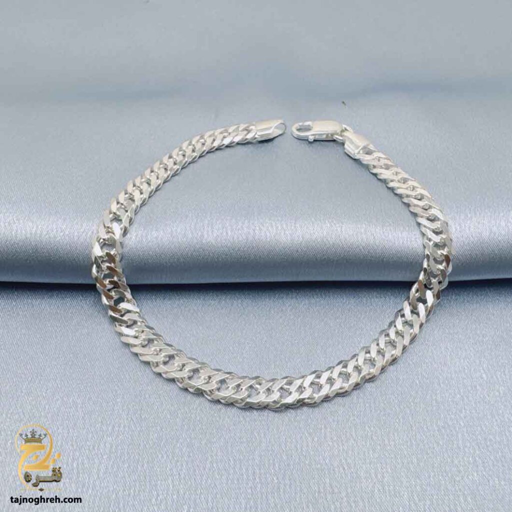 دستبند نقره کارتیه مردانه مدل BSM B111