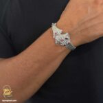 دستبند نقره نگین دار مردانه مدل BSM B117