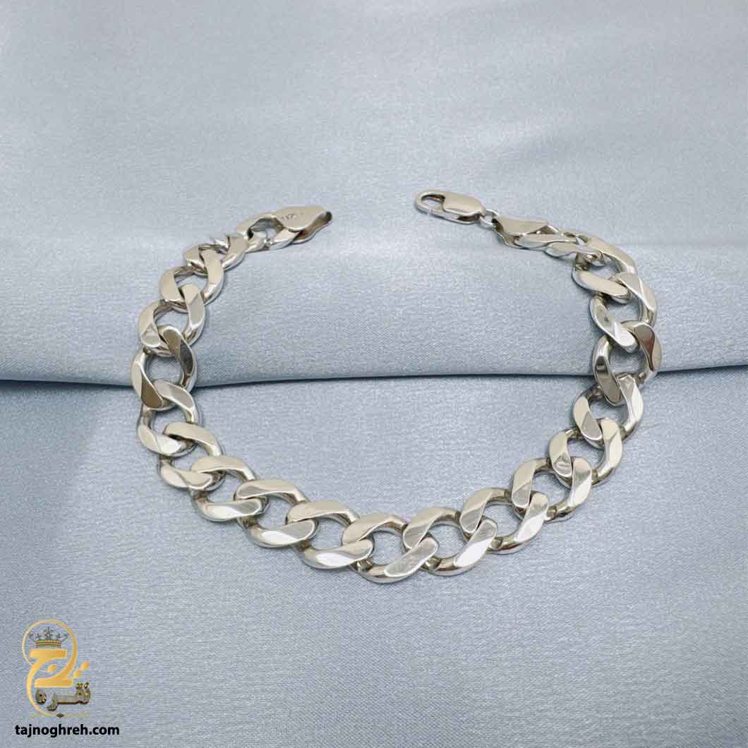 men-silver-bracelet-bsm-b122 دستبند نقره مردانه ایتالیایی مدل BSM B122