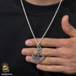گردنبند نقره مردانه طرح لنگر مدل NSM N78