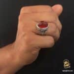 انگشتر نقره مردانه عقیق مدل RSM K142