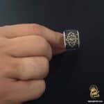 انگشتر نقره مردانه سیاه قلم دورنگ مدل RSM K148 IMAGE3