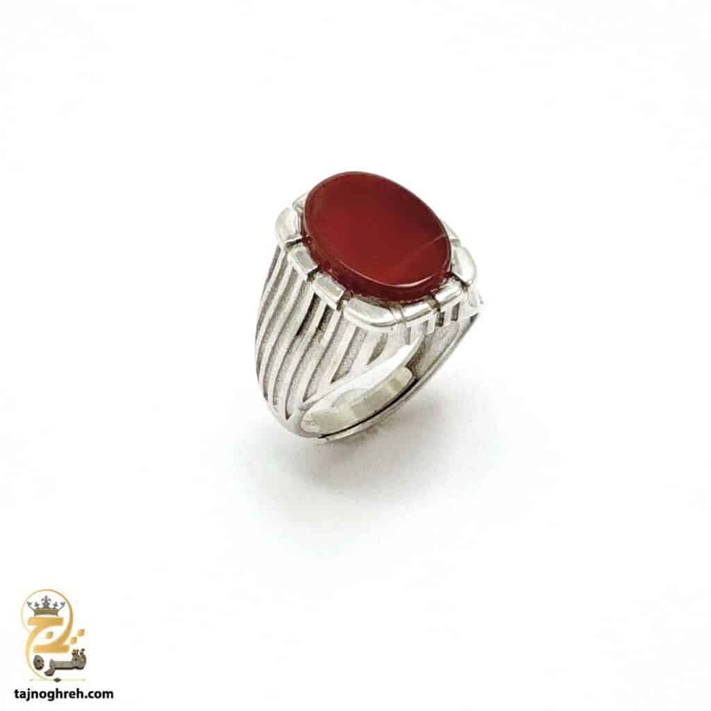 انگشتر نقره عقیق مردانه مدل RSM K150