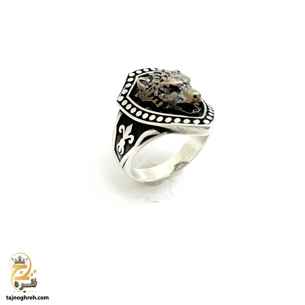 men-silver-ring-rsm-k156 انگشتر نقره مردانه خاص سر گرگ مدل RSM K156