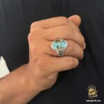 انگشتر نقره مردانه با سنگ فیروزه مدل RSM K160 IMAGE2