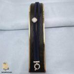 دستبند نقره زنانه پلاک دار چرمی مدل DSW D97 نمای کامل