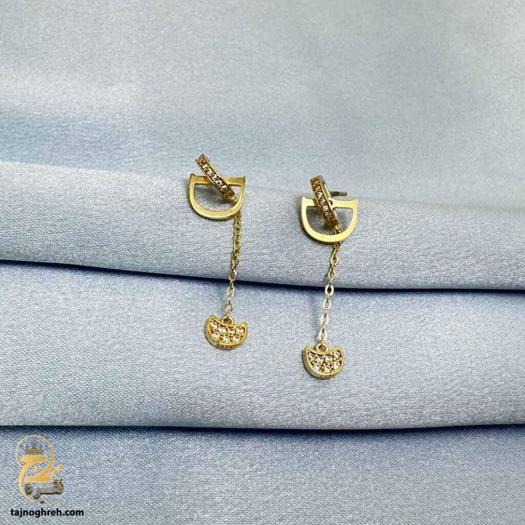 گوشواره نقره طرح طلا مدل ESW E107