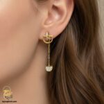 گوشواره نقره طرح طلا مدل ESW E107