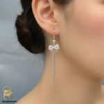 گوشواره نقره مجلسی مدل ESW E108