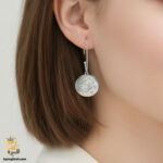 گوشواره نقره عروس طرح ماه و ستاره مدل ESW E109 IMAGE2