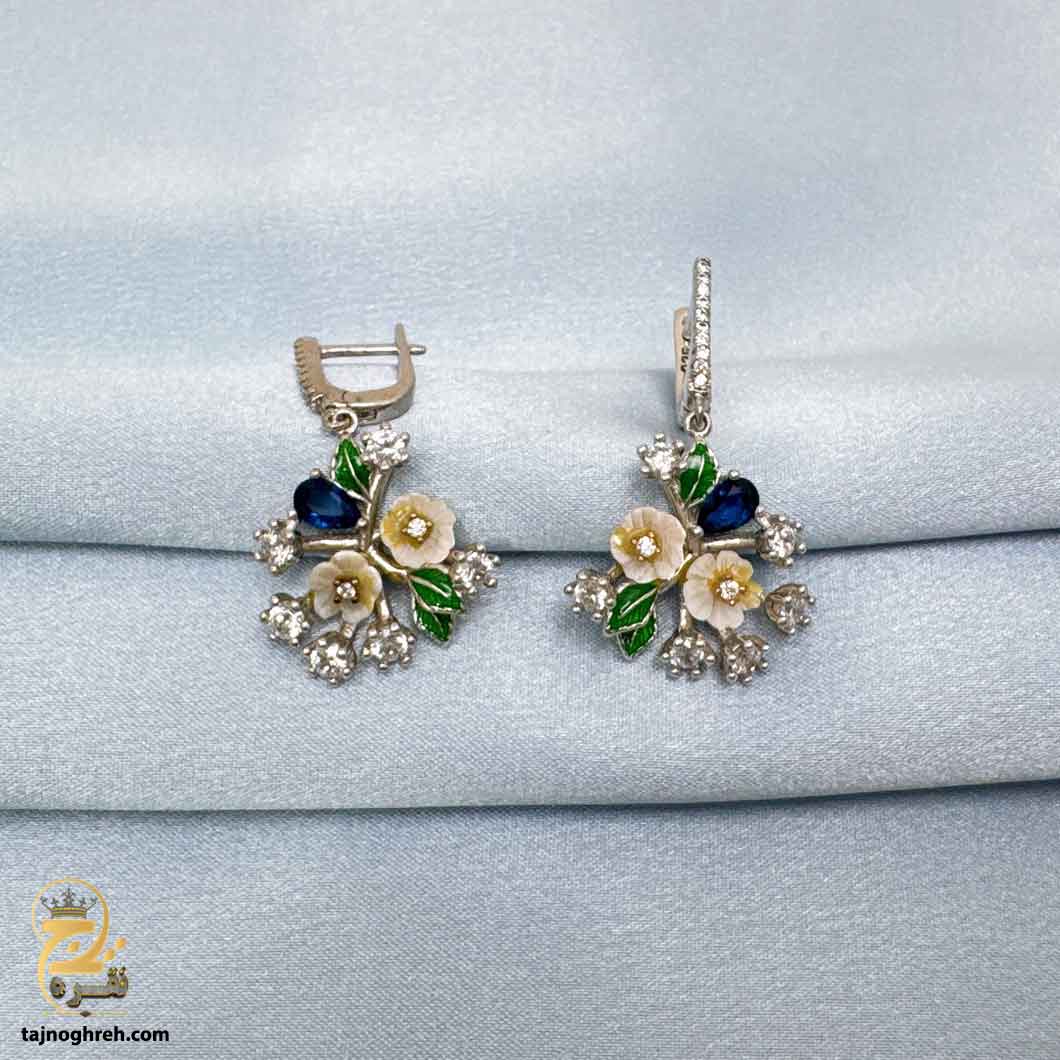 silver-earrin-esw-e110-1 گوشواره نقره عروس مدل ESW E110