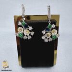 گوشواره نقره عروس طرح گل مدل ESW E110