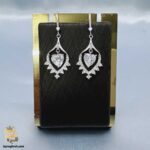 گوشواره نقره مجلسی طرح جواهر مدل ESW E112