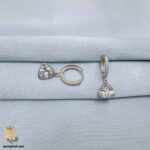 گوشواره نقره زنانه تک نگین مثلثی مدل ESW E113 IMAGE4