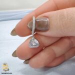 گوشواره نقره زنانه تک نگین مثلثی مدل ESW E113 IMAGE2