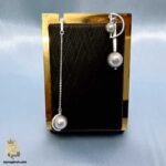 گوشواره نقره زنانه طرح مروارید خاکستری مدل ESW E114 IMAGE1