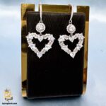گوشواره نقره طرح قلب نگین دار مدل ESW E115 IMAGE3