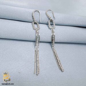 گوشواره نقره زنانه آویز تنیسی مدل ESW E117