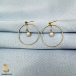 گوشواره نقره حلقه ای بزرگ طرح طلا مدل ESW E120