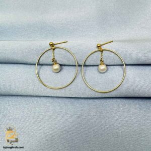 گوشواره نقره حلقه ای بزرگ طرح طلا مدل ESW E120
