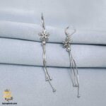 گوشواره نقره مجلسی طرح آویز گل مدل ESW E121