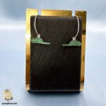 گوشواره نقره زنانه آویز نگین رنگی مدل ESW E124 نمای کامل