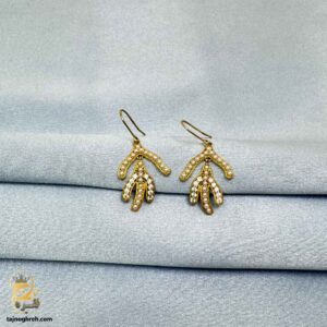 گوشواره نقره زنانه مرواریدی طرح طلا مدل ESW E125