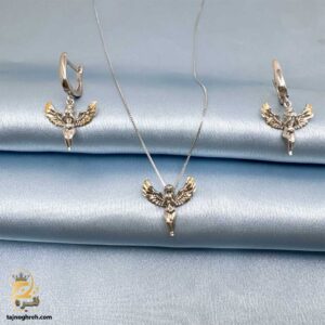 نیم ست نقره زنانه طرح فرشته مدل NSW N31