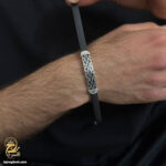 دستبند پلاک نقره مردانه مدل BSM B107