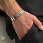 دستبند پلاک نقره مدل BSM B112