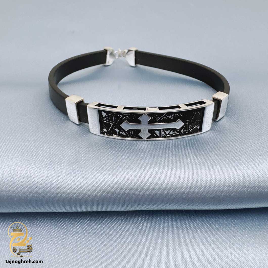 silver-plate-bracelet-bsm-b112 دستبند پلاک نقره مردانه مدل BSM B112
