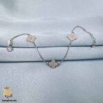 دستبند نقره زنانه طرح ونکلیف 3 گل مدل DSW D91 نمای کامل
