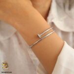 بنگل نقره زنانه طرح میخی مدل DSW D89 IMAGE6